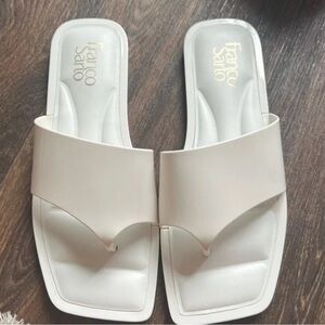 Franco Sarto Cream Slide Sandals
